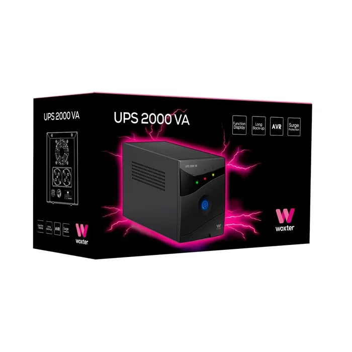 Woxter Woxter UPS 2000 VA 1200W 2 Salidas Negro Woxter Woxter UPS 2000 VA 1200W 2 Salidas Negro