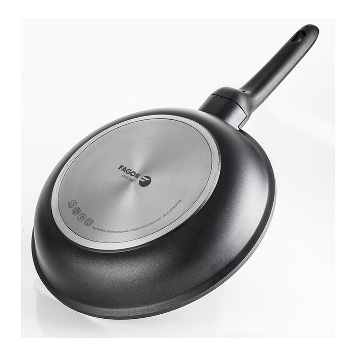 Fagor Alutherm Sartén de aluminio negra Ø20 cm con antiadherente Xylan Plus, apta para todo tipo de fuegos
