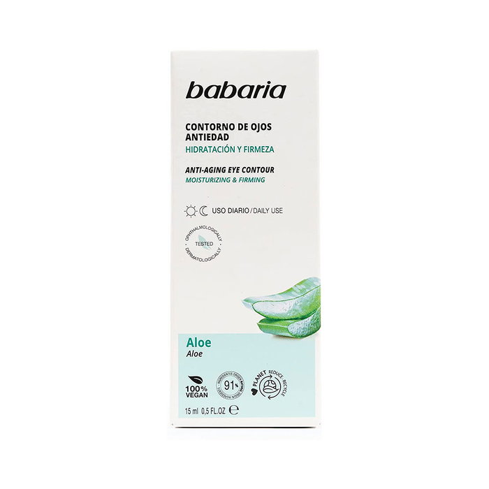 Babaria Contorno de Ojos con Aloe Vera - 15 ml - Tratamiento Antiarrugas Fluido