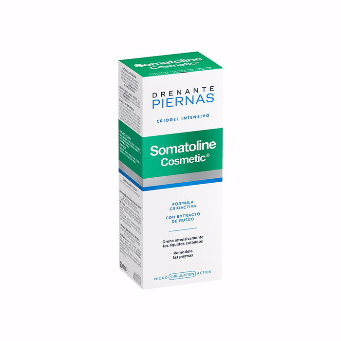 Somatoline Cosmetic Gel Drenante Reductor de Piernas con Efecto Hielo - Tratamiento para Silueta, Retención de Líquidos y Sensación de Frescor - 200 ml Somatoline Cosmetic Gel Drenante Reductor de Piernas con Efecto Hielo - Tratamiento para Silueta, Retención de Líquidos y Sensación de Frescor - 200 ml