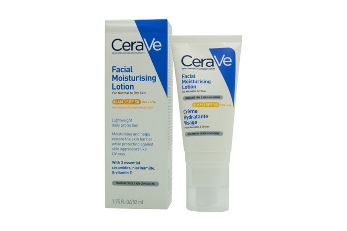 Cerave Loción Hidratante Facial SPF50 para Piel Normal a Seca 52 ml