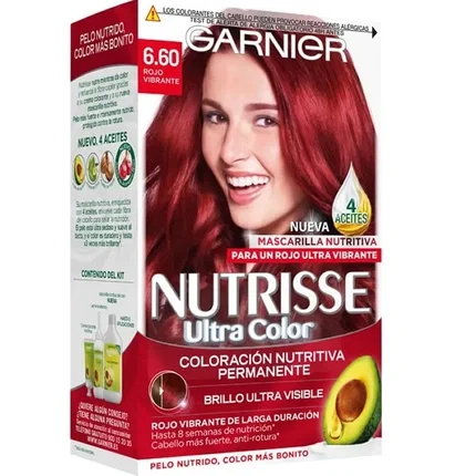 Garnier Nutrisse Crème 6,60-rouge vibrant (3 unidades) Coloración Permanente