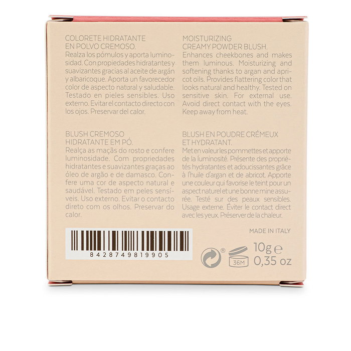 Sensilis VELVET [blush] colorete #01 10 gr, Colorete Hidratante en Polvo Cremoso, Tono Natural, Sin Parabenos, 10g