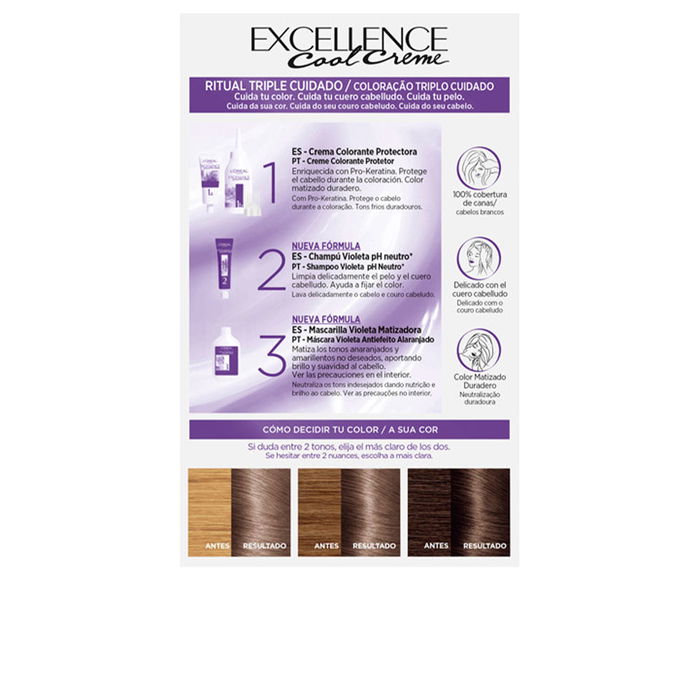 L'Oréal Paris Excellence Cool Tinte #7 Rubio Ceniza Intenso 192 ml