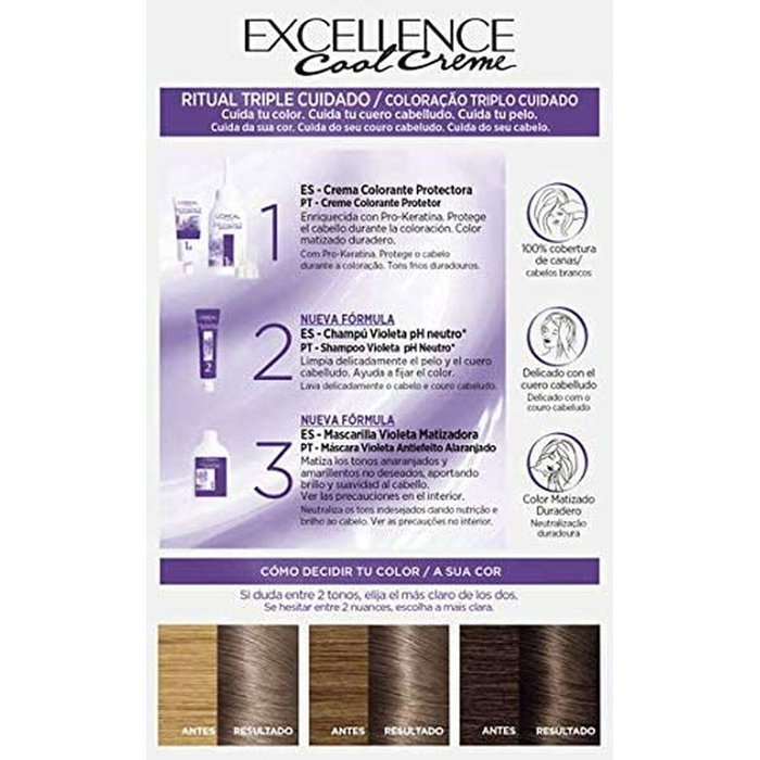 L'Oréal Paris Excellence Cool 7,11-rubio ceniza intenso, 192 ml