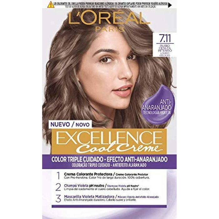 L'Oréal Paris Excellence Cool 7,11-rubio ceniza intenso, 192 ml
