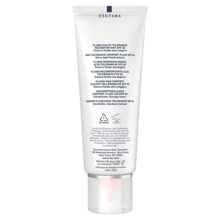 Roc Protección Solar Alta Tolerancia SPF50 Fluido Facial para Piel Sensible 50 ml