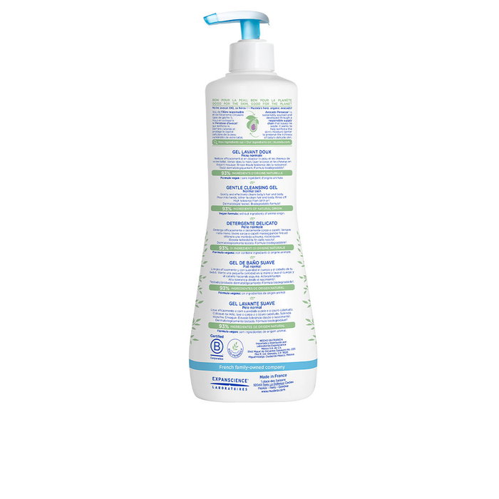 Mustela Bebé-Niño gel champú suave para cabello y cuerpo, 750 ml, con Perseose de Aguacate, sin jabón, para piel sensible desde el nacimiento