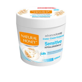 Natural Honey ADVANCEDCARE SENSITIVE Crema Corporal Hidratante 400 ml para Piel Seca y Sensible - Con Avena y Dosificador