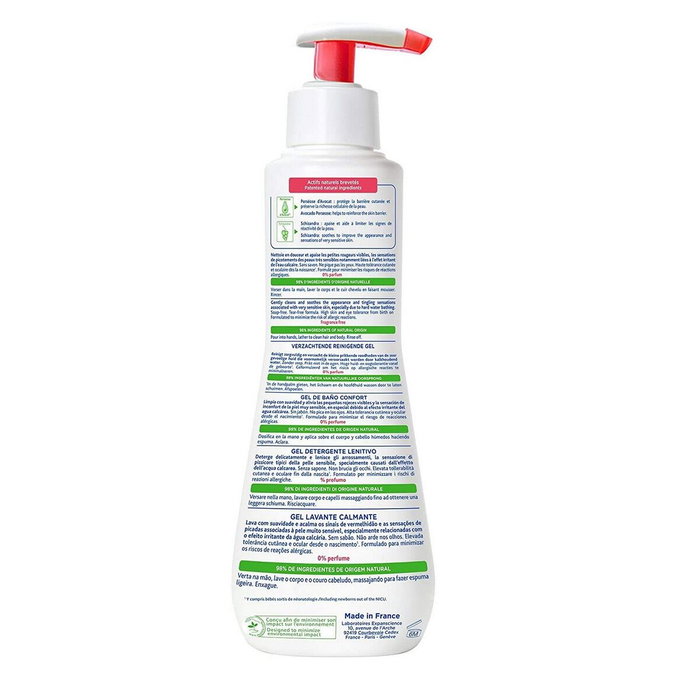 Mustela Bebé-Niño gel de baño confort - Gel de baño hipoalergénico sin perfume para pieles muy sensibles desde el nacimiento - 300 ml