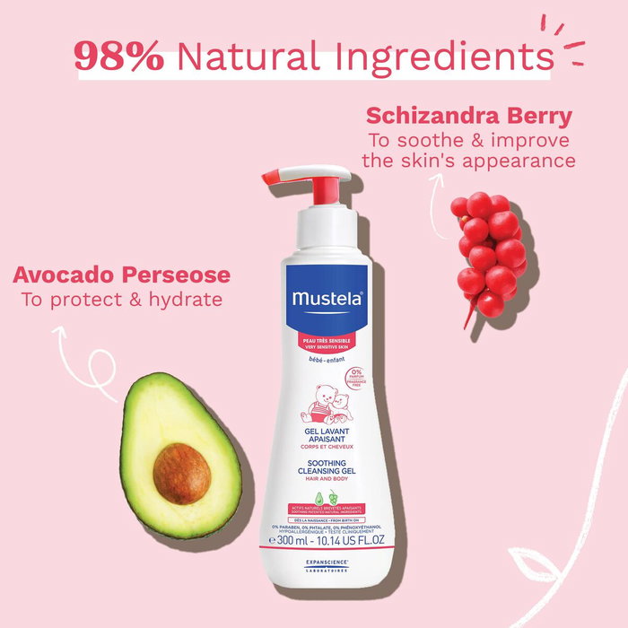 Mustela Bebé-Niño gel de baño confort - Gel de baño hipoalergénico sin perfume para pieles muy sensibles desde el nacimiento - 300 ml