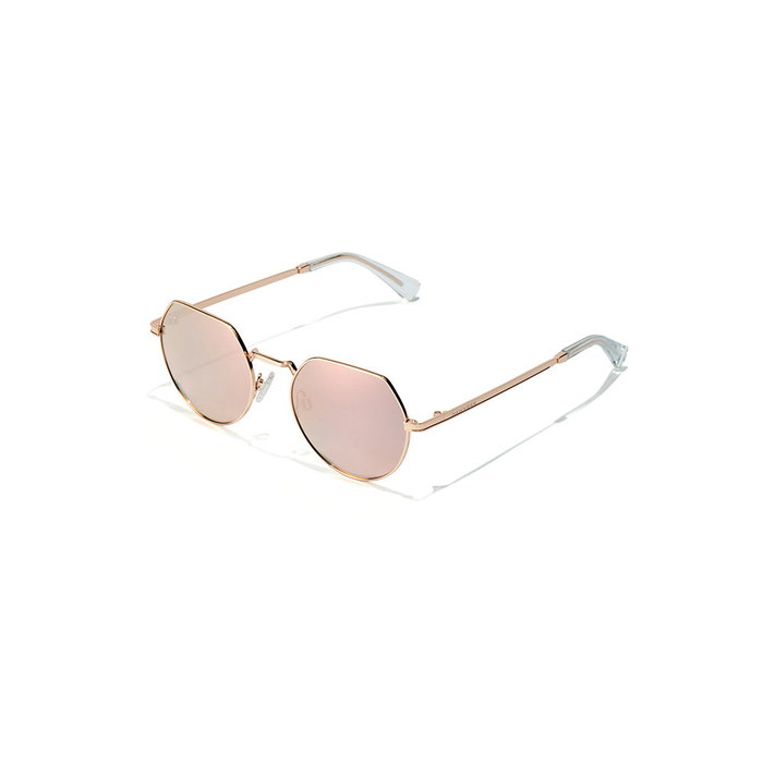 Hawkers Gafas de Sol Polarizadas Rose Gold Unisex UV400 Lentes Espejadas Montura Acero Inoxidable Protección Ocular Modelo AURA