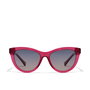 Hawkers Gafas de Sol NOLITA ECO #cherry gradient, Gafas Cat-eye de Acetato Rojo Cereza Transparente, Lentes Degradadas Gris a Rosa UV400, 1 Unidad