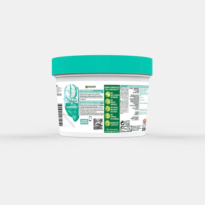 Garnier BODY SUPERFOOD Crema Corporal Calmante con Aloe Vera para Piel Normal a Seca, Hidratación 48h, 380 ml
