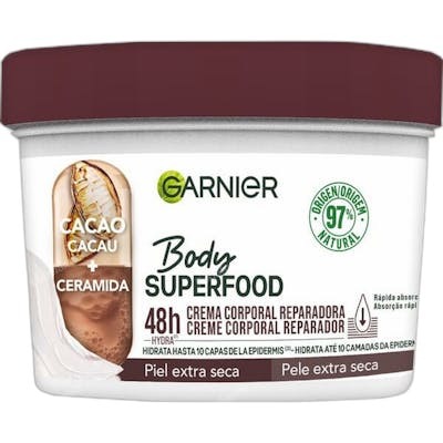 Garnier Body Superfood Cacao Crema Corporal Reparadora Piel Extra Seca 380 ml Garnier Body Superfood Cacao Crema Corporal Reparadora Piel Extra Seca 380 ml