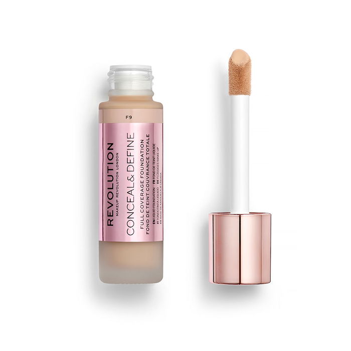 REVOLUTION MAKE UP CONCEAL & DEFINE Base de Maquillaje Full Coverage #F9 23ml