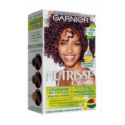 Garnier Nutrisse Crème Coloración Permanente 4.26-violín, Pack de 3 unidades