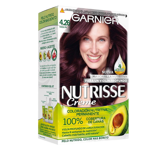Garnier Nutrisse Crème Coloración Permanente 4.26-violín (Pack de 3)