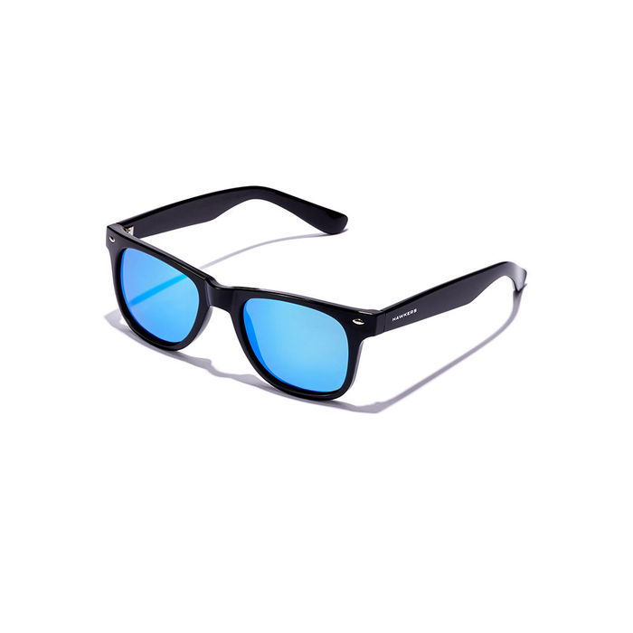 Hawkers Slater Polarized Gafas de Sol Unisex Clásicas Cuadradas Negro Azul Claro UV400 TR90