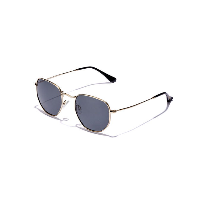 Hawkers SIXGON DRIVE Gafas de Sol Polarizadas Unisex Gold Grey Montura Acero Inoxidable Gris Oscuro UV400