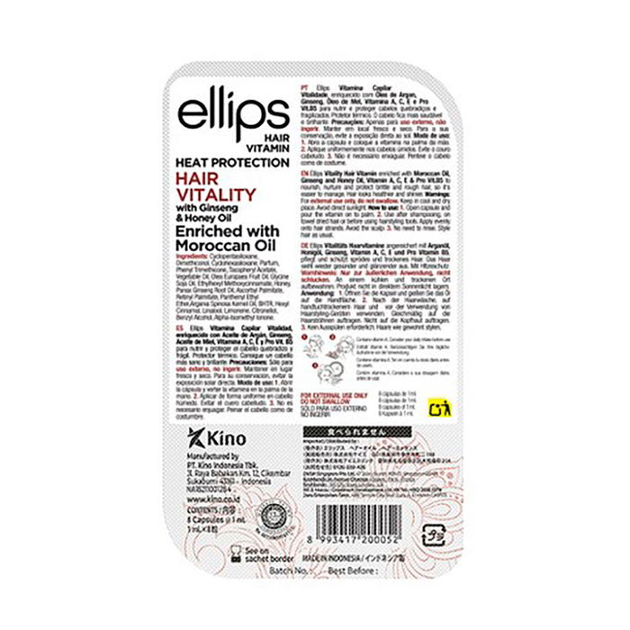 Ellips HAIR VITALITY hair vitamin Tratamiento Reparación Cabello Quebradizo y Áspero 8 unidades