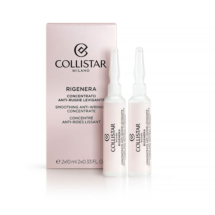 Collistar RIGENERA Ampolla Concentrado Aliador Antiarrugas 2 x 10 ml - Tratamiento Facial Hidratante Antiedad con Ácido Hialurónico y Péptidos Biomiméticos