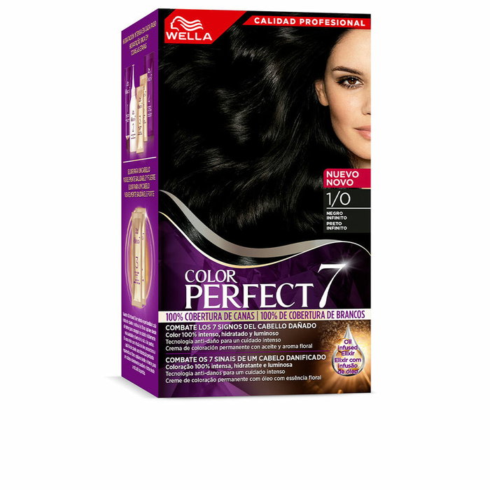 Wella Color Perfect 7 #8/0 - Tinte Permanente Cubre Canas Rubio Claro con Aceites Hidratantes, 6 unidades