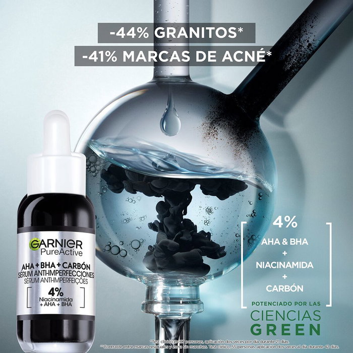 Garnier Pure Active AHA + BHA + Carbón Sérum Anti-imperfecciones 30 ml