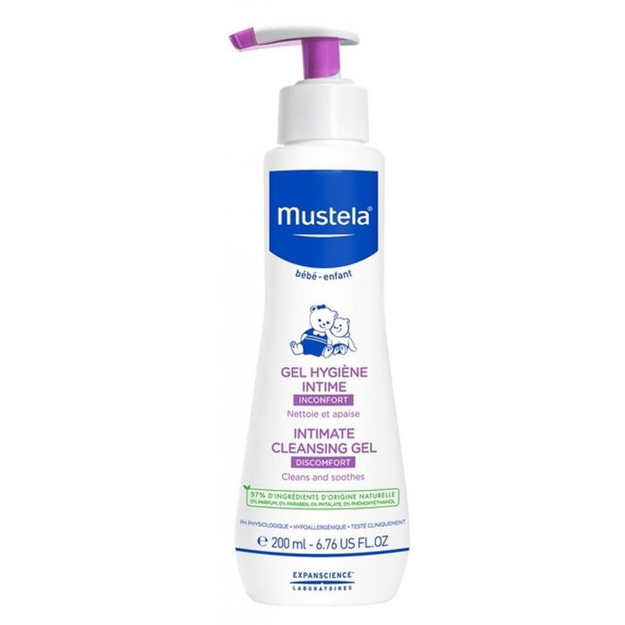 Mustela Bebé-Niño Gel Higiene Íntima 200 ml - Gel de Baño Suave para Bebés y Niños, pH Fisiológico, Sin Jabón, con Aloe Vera y Perseose de Aguacate Mustela Bebé-Niño Gel Higiene Íntima 200 ml - Gel de Baño Suave para Bebés y Niños, pH Fisiológico, Sin Jabón, con Aloe Vera y Perseose de Aguacate