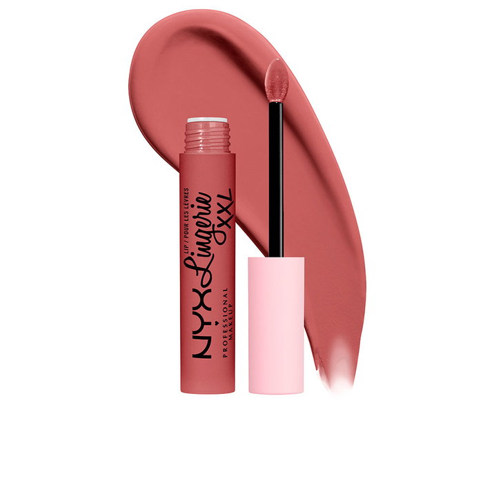 NYX Professional Make Up Lingerie XXL Pintalabios Liquido Mate, Larga Duración 16h, No Transfiere, Color Marrón Beige - 32.50 g