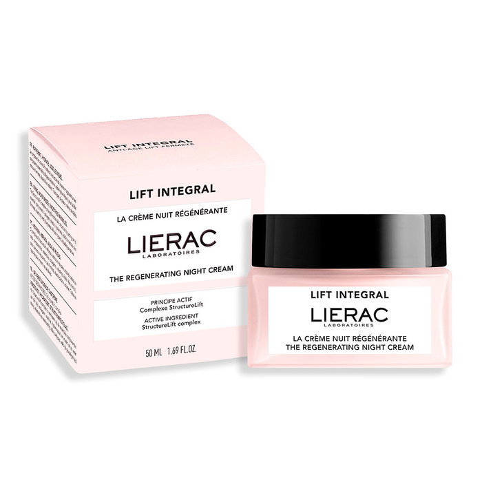 LIERAC LIFT INTEGRAL Crema Regeneradora de Noche 50 ml - Antiedad, Antiarrugas, Reafirmante para Todo Tipo de Piel Incluso Sensible - Vegano, 97% Ingredientes Naturales