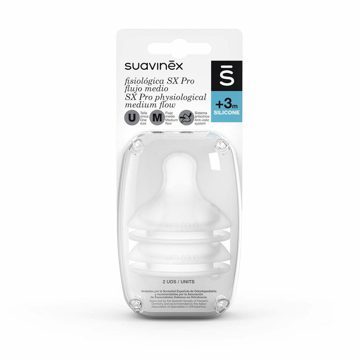 Suavinex Tetina Fisiológica SX Pro Flujo Medio M (2 unidades)