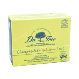 Dr. Tree Champú Sólido 2 en 1 Nutrición e Hidratación con Aceite de Argán - 75 g