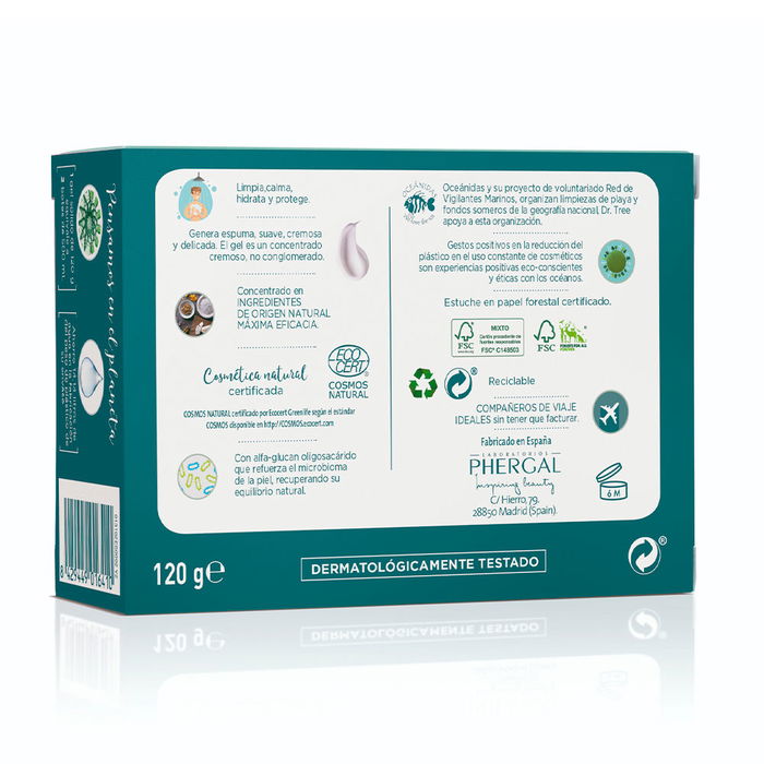 Dr. Tree Gel Ducha Sólido Exfoliante 120 gr | Limpia, Calma, Hidrata y Protege la Piel