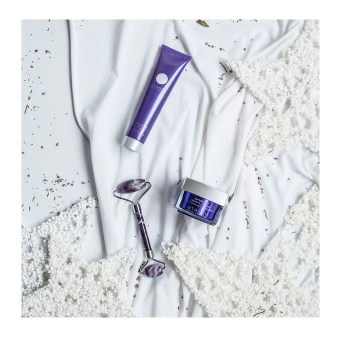 Atashi SUPERNIGHT LOTE 3 pz Set Desmaquillante Oil to Milk y Mascarilla Dermo Filler con Roller Jade