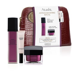 Atashi - Lote Antioxidante de 3 Piezas: Suero + Crema Regenerante + Takimochi Gua Sha - Antiarrugas, Antiedad con Vitamina C