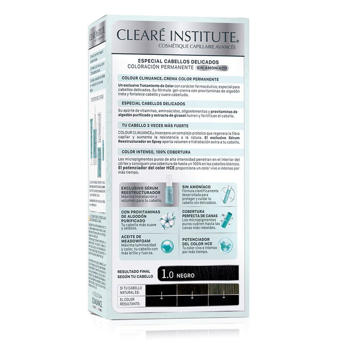 Clearé Institute COLOUR CLINUANCE Cabellos Delicados #1.0-Negro Tinte Semipermanente 1U