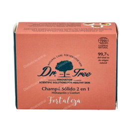 Dr. Tree Champú Sólido Fortaleza 2 en 1 para Cabello - 75 g con 99.7% Ingredientes de Origen Natural