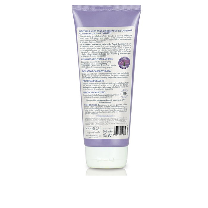 Clearé Institute Mascarilla Matizador Violeta para Cabello Rubio y con Mechas 200 ml