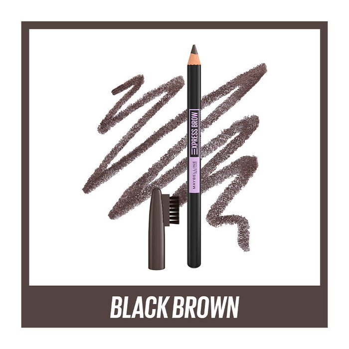 Maybelline Express Brow Lápiz de Cejas #06 Black Brown 4.3g - Para Definir, Rellenar y Dar Forma con Aplicador