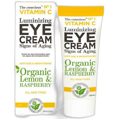 Biovene The Conscious™ Vitamina C Crema Iluminadora para el Contorno de Ojos con Limón Orgánico y Frambuesa, 30 ml