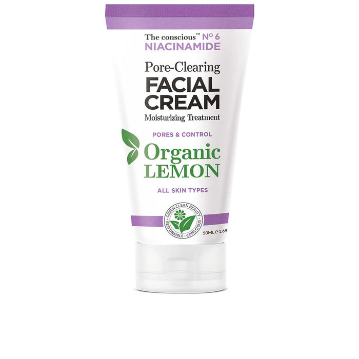 The Conscious™ Crema Facial con Niacinamida y Limón Orgánico 50 ml | Tratamiento Acné, Poros y Puntos Negros | Hidratante