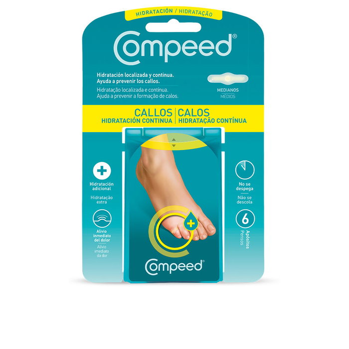 Compeed Callos Hidratación Continua 6 Apósitos de Gel Activo para Aliviar y Eliminar
