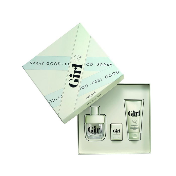 ROCHAS Girl Eau de Toilette Set de Regalo para Mujer, 100 ml + Miniatura 7.5 ml + Exfoliante Corporal 100 ml ROCHAS Girl Eau de Toilette Set de Regalo para Mujer, 100 ml + Miniatura 7.5 ml + Exfoliante Corporal 100 ml