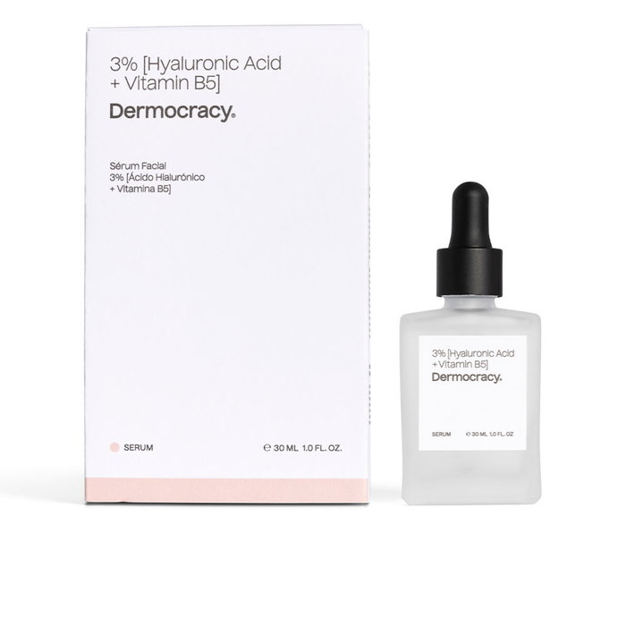 Dermocracy Sérum Facial con 3% Ácido Hialurónico y Vitamina B5 - 30 ml - Tratamiento Matificante para Piel Normal, Seca o Mixta