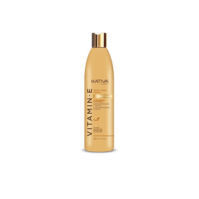 Kativa Acondicionador con Vitamina E, Biotina y Bambú - Ultra Reparación y Fuerza para el Cabello 355 ml - Vegano Kativa Acondicionador con Vitamina E, Biotina y Bambú - Ultra Reparación y Fuerza para el Cabello 355 ml - Vegano