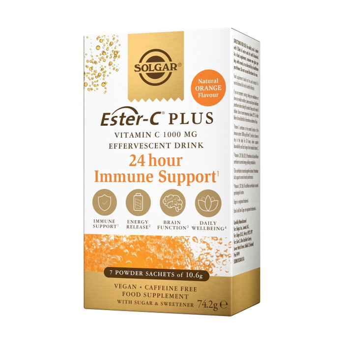 Solgar Ester-C Efervescente 1000 mg 7 Sobres - Vitamina C con Zinc y Vitaminas B, Apoyo Inmunológico 24h Solgar Ester-C Efervescente 1000 mg 7 Sobres - Vitamina C con Zinc y Vitaminas B, Apoyo Inmunológico 24h