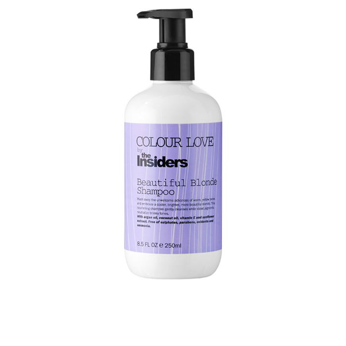 The Insiders COLOUR LOVE Beautiful Blonde Shampoo Champú para Cabello Rubio Neutralizador de Tonos Amarillos 250 ml