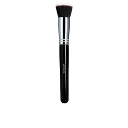 LUSSONI PRO Brocha Kabuki Plana #112 para Base Líquida y Cremosa, Brocha de Maquillaje Multifunción, Cerdas Sintéticas Densas, Mango Madera, 1 Unidad