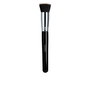 LUSSONI PRO Brocha Kabuki Plana #112 para Base Líquida y Cremosa, Brocha de Maquillaje Multifunción, Cerdas Sintéticas Densas, Mango Madera, 1 Unidad